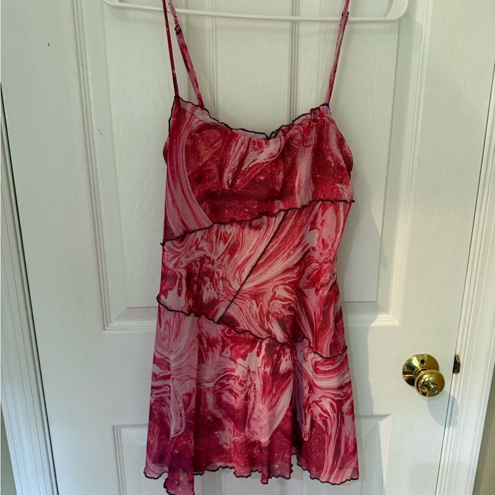 Urban Outfitters Red Marble Chemise
